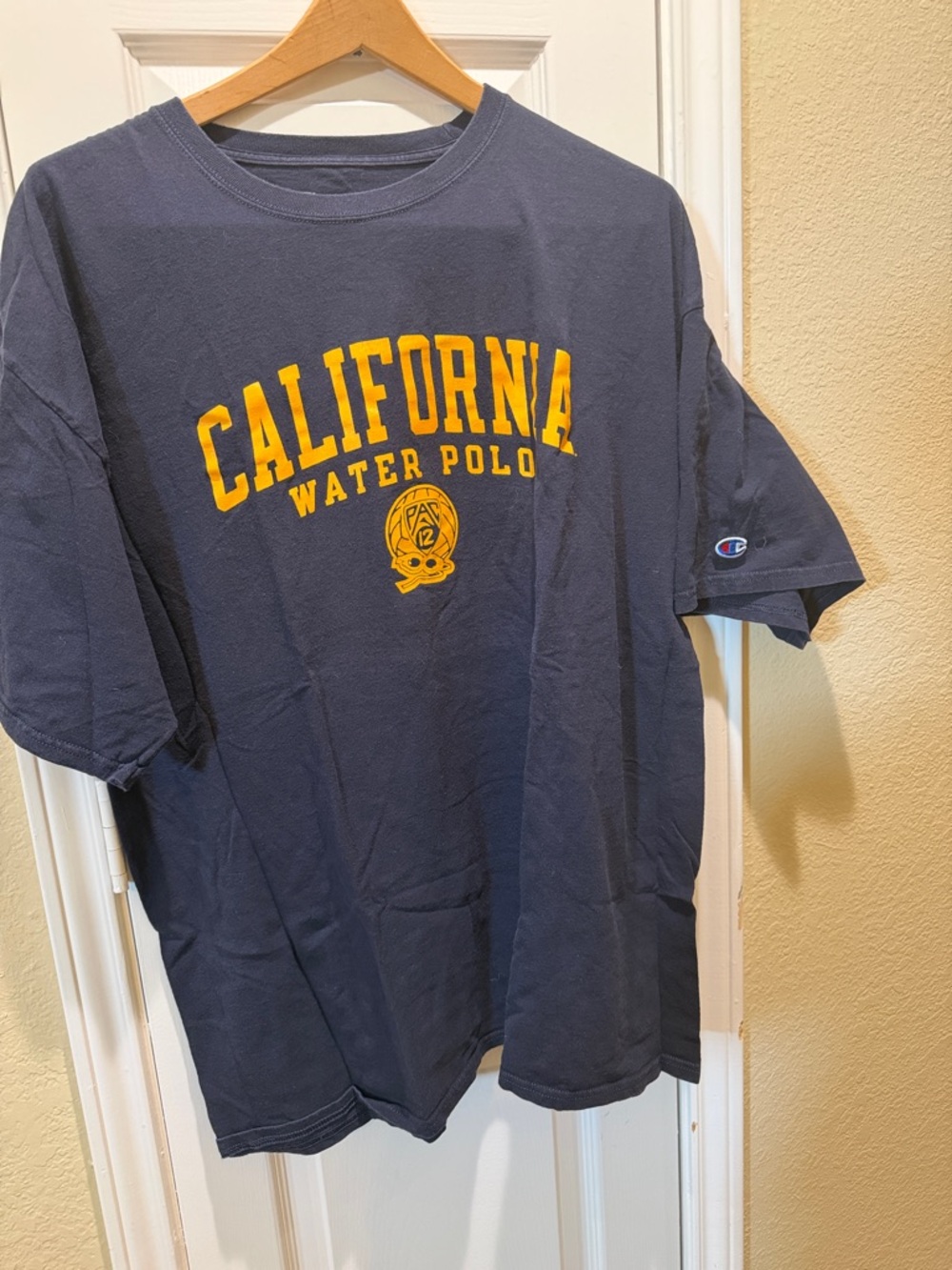 Champion University of California Water Polo Short Sleeve Tee with Yellow Print